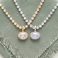 BEZEL OVAL PENDANT TENNIS CHAIN NECKLACE