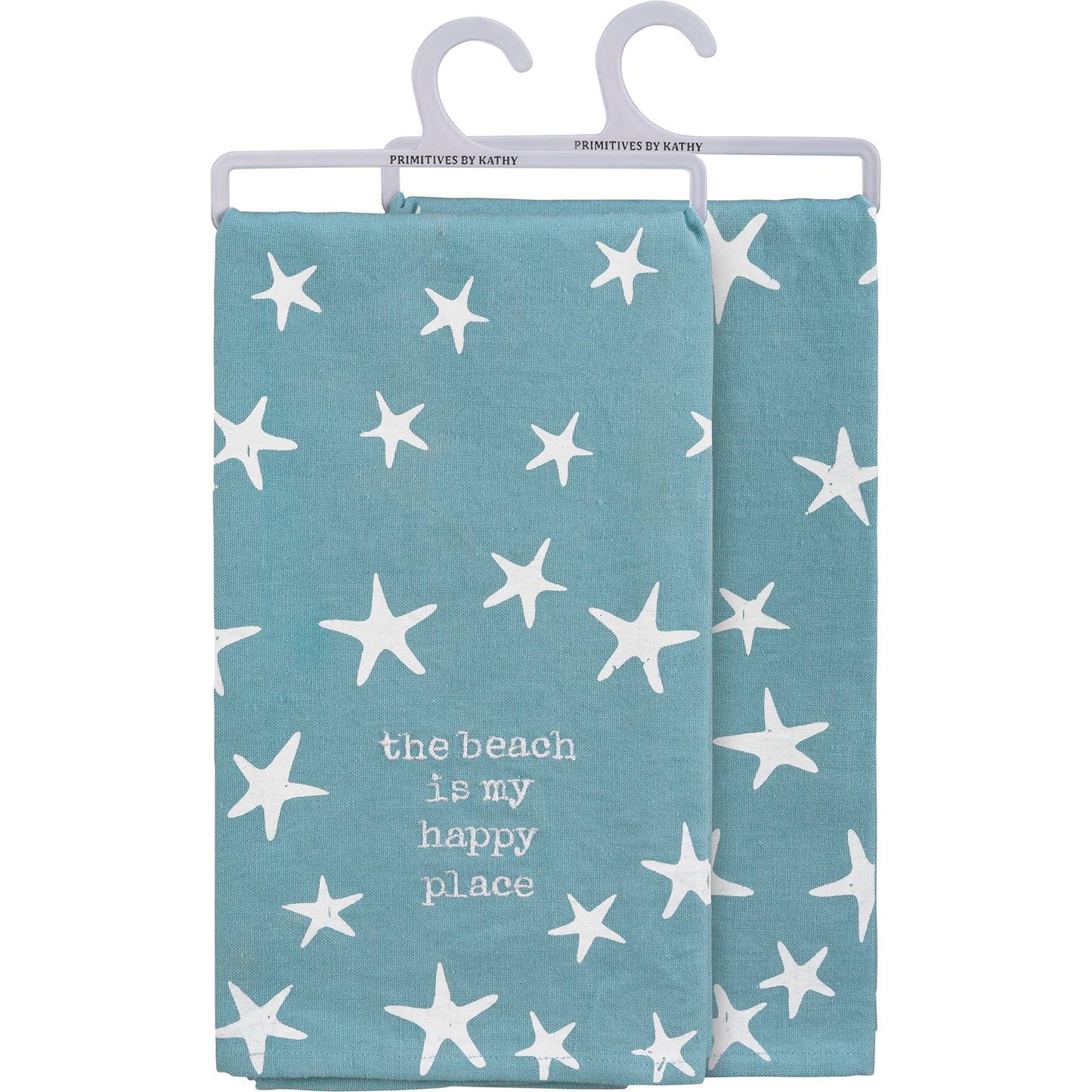 THE BEACH IS MY HAPPY PLACE STARFISH KITCHEN TOWEL