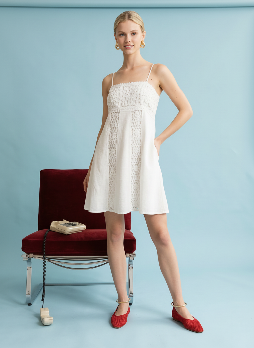 JASMINE CROCHET DETAIL MINI DRESS