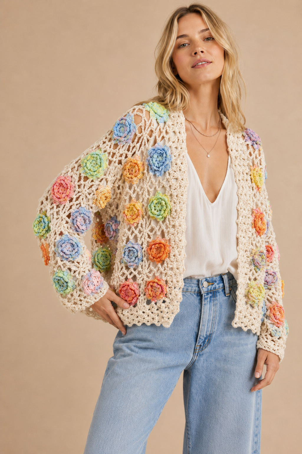 ROSE CROCHET CARDIGAN