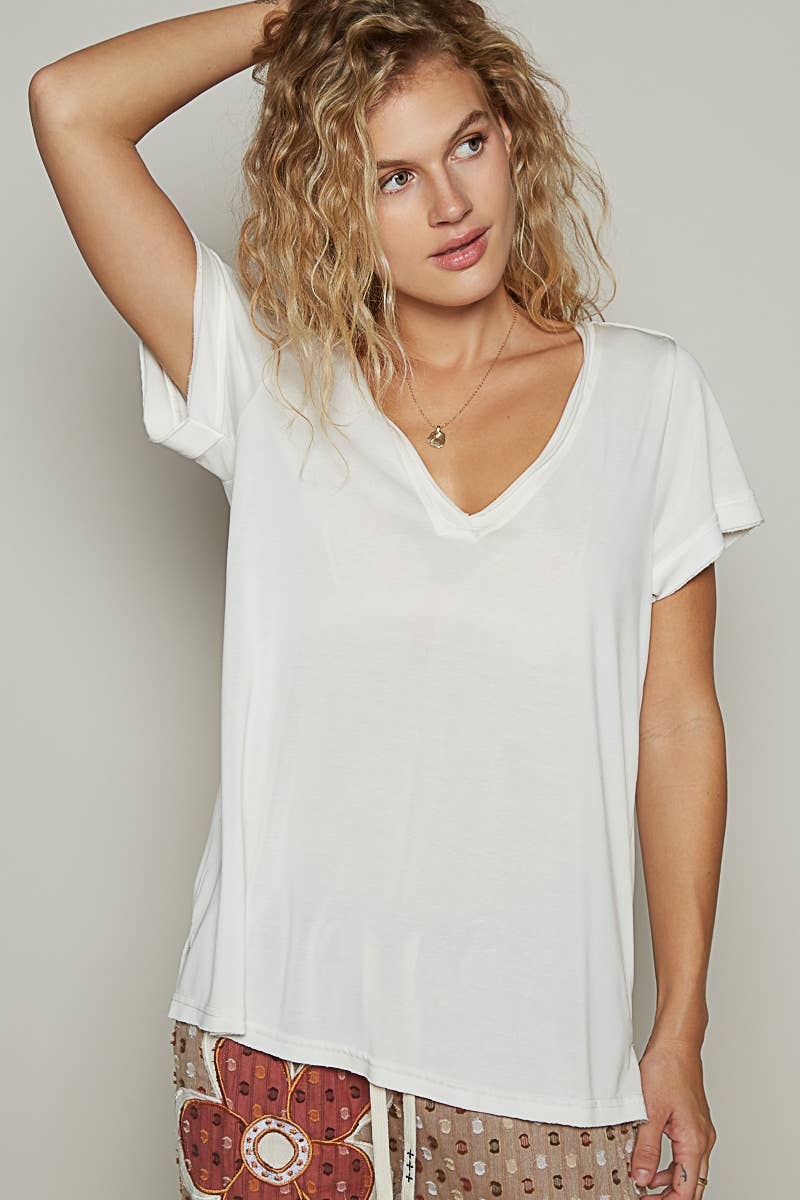 BASIC V-NECK KNIT TOP