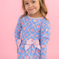 GIRLS TROPICAL TRELLIS PEPLUM RASH GUARD SWIMSUIT