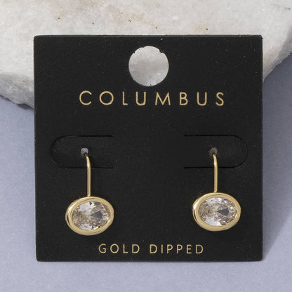 OVAL BEZEL EARRINGS