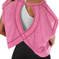 CUTOUT BACK SHORT SLEEVE TOP