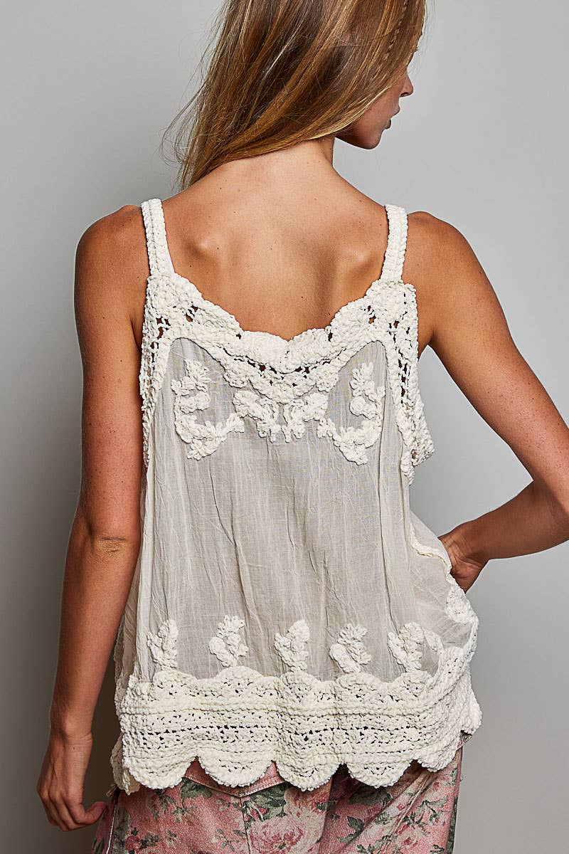 CROCHET CHENILLE TANK  TOP