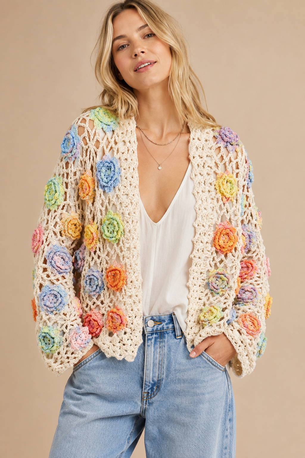 ROSE CROCHET CARDIGAN