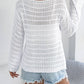 WHITE HOLLOW KNIT SWEATER