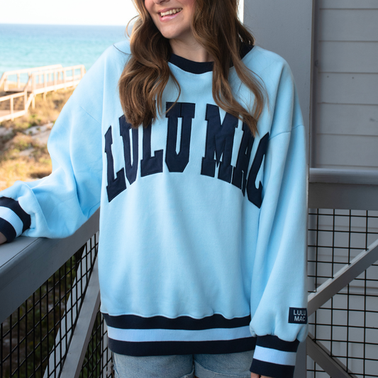 LULU MAC SOCIAL SOCIETY LIGHT BLUE/NAVY STITCH
