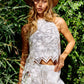 EYELET HALTER TOP