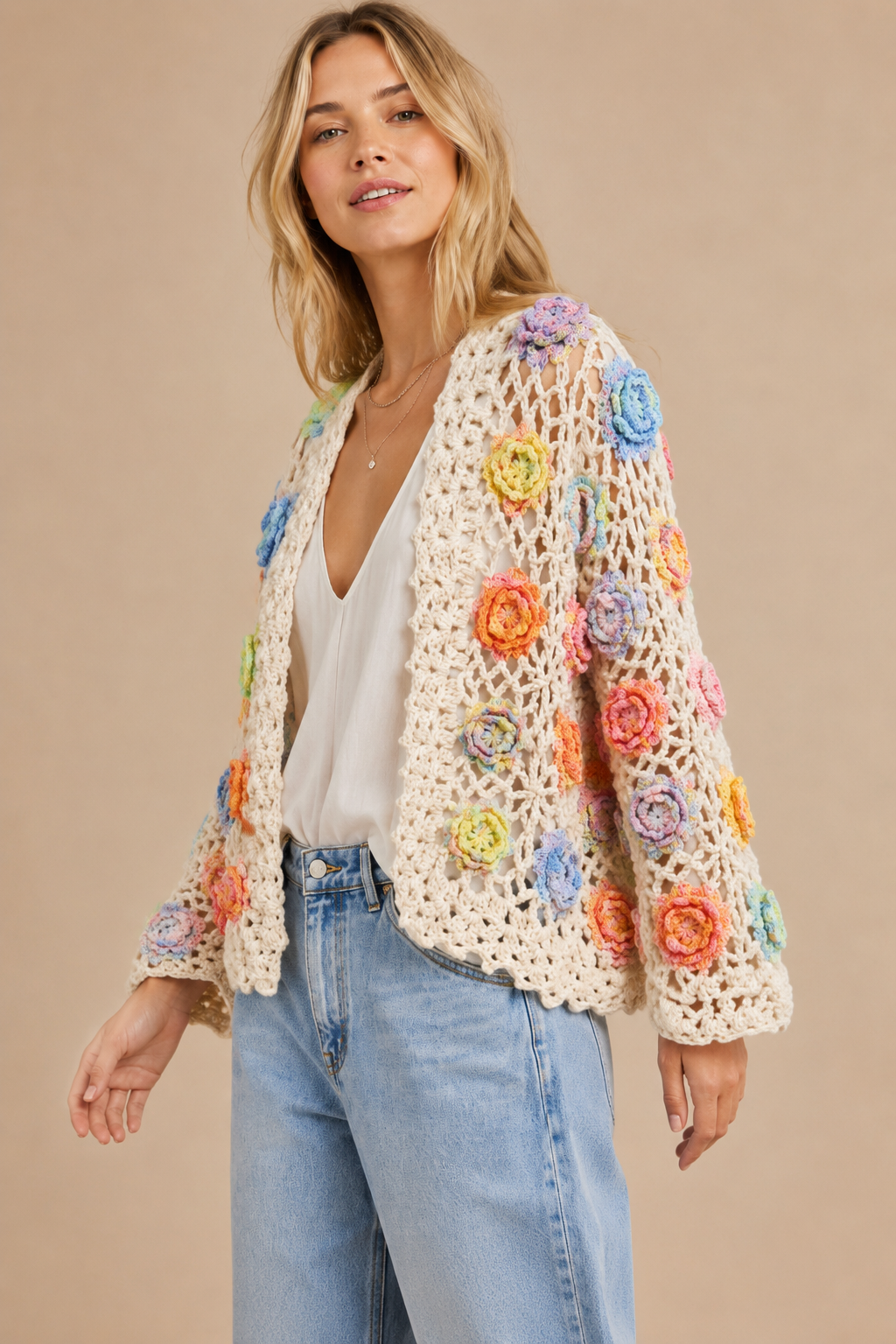 ROSE CROCHET CARDIGAN