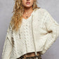 OVERSIZED CABLE KNIT HOODIE SWEATER