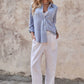 COASTAL STRIPED BUTTON DOWN
