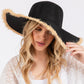 JACKIE FRAYED EDGE FLOPPY STRAW SUN HAT