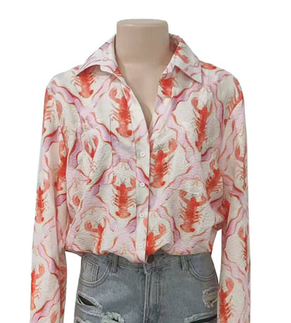 LOBSTER PRINT BUTTON DOWN SHIRT