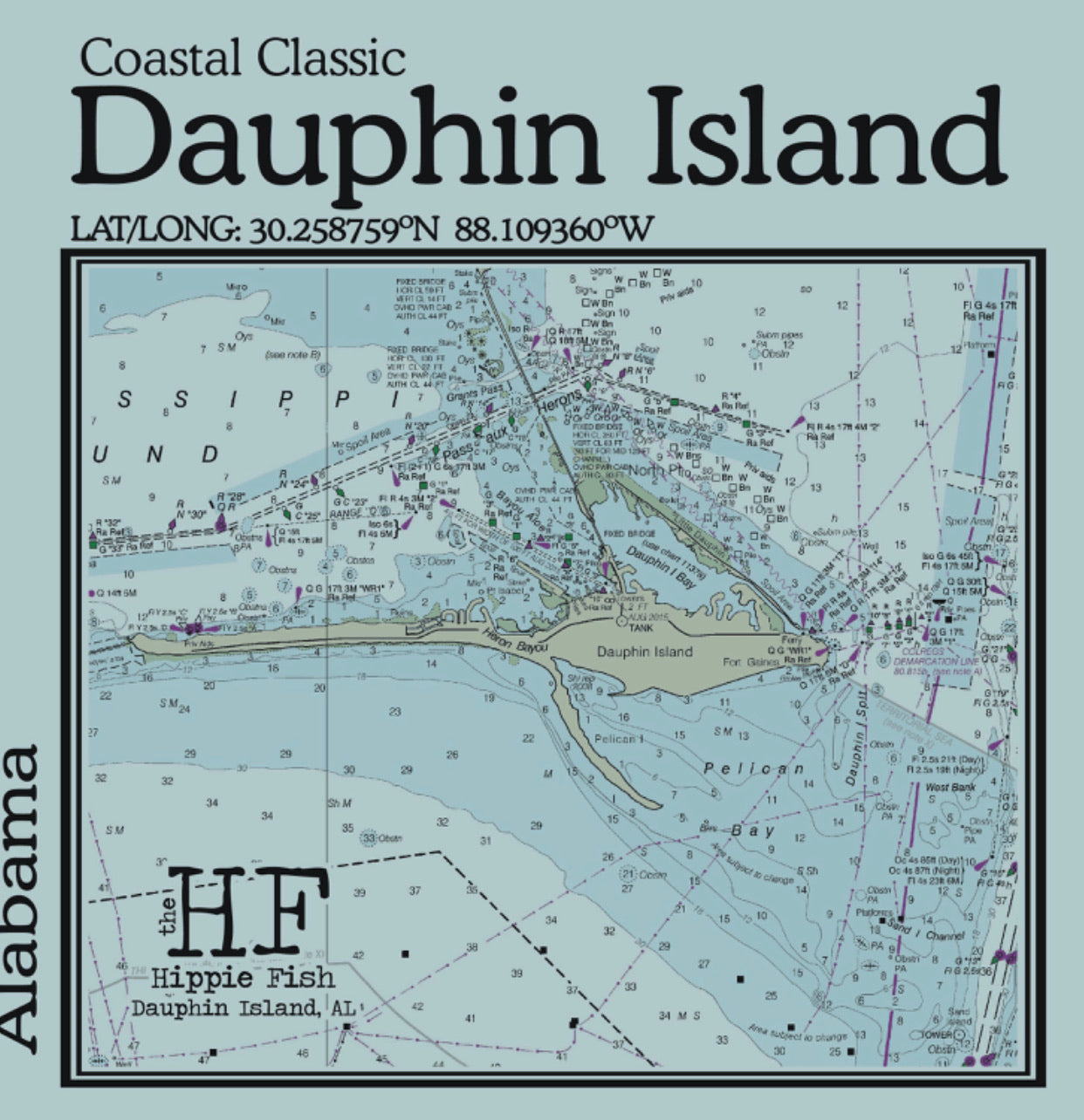 SOLAR DRI-FIT SHIRTS SS DAUPHIN ISLAND MAP