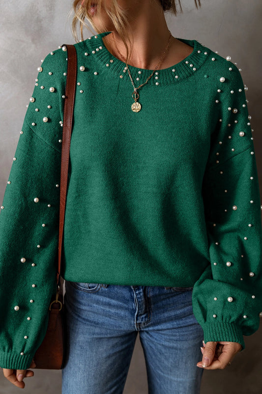 PEARL EMBELLISHED SWEATER
