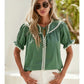 RIC RAC PUFF SLEEVE TOP