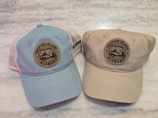 GOLF CART LEATHER PATCH HAT