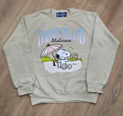 SNOOPY PANORAMA BEACH CREW NECK SWEATSHIRT