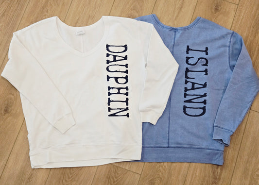VERTICAL V-NECK SWEATSHIRT