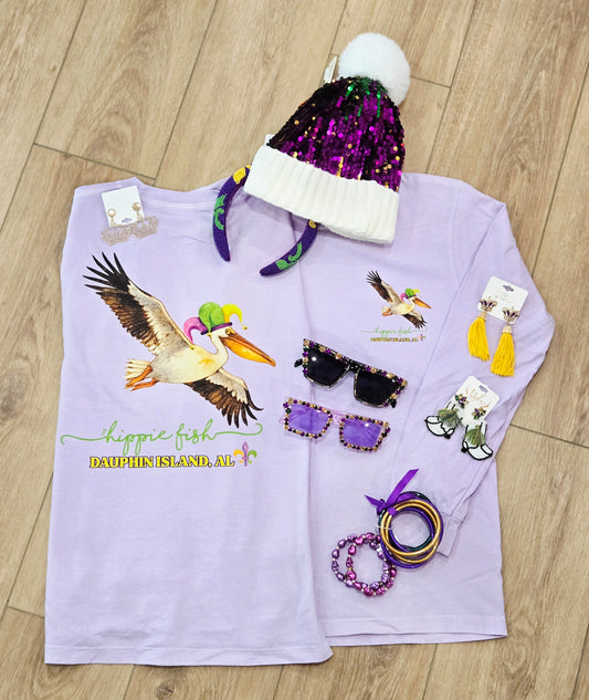 PELICAN MARDI GRAS LS T-SHIRT