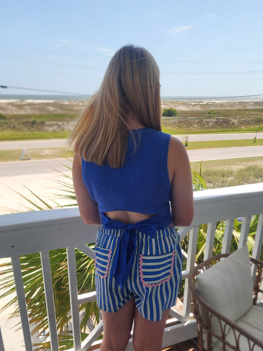 LESLIE BOW BACK SWEATER TOP